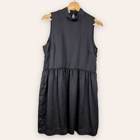 Chic Black Satin Sleeveless Dress by Frank & Oak - Picture 3 of 14